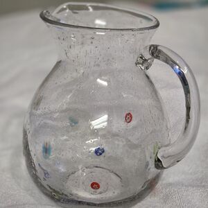 MILLEFIORI GLASS PITCHER Murano Italy